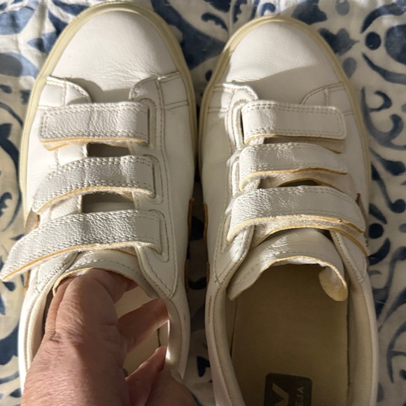 Veja Shoes - Veja White Leather Velcro Sneakers